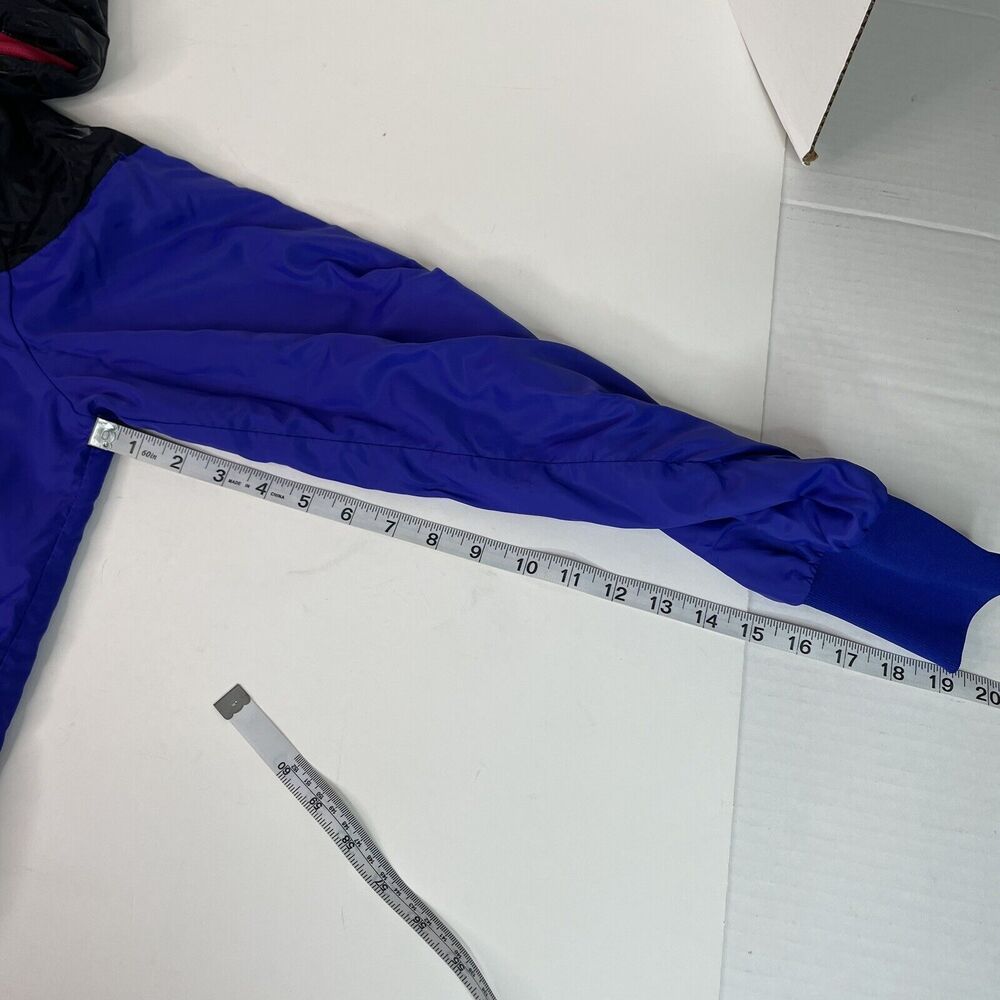 Vintage Nike Windbreaker Jacket, Youth Large, Blue/Black, Full Zip, Hooded - Picture 10 of 10